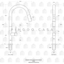 Ver imagem 5 de Torneira Para Cozinha Misturador Monocomando Pauini Pingoo.casa - Preto e Prata