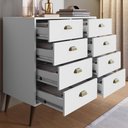 Ver imagem 4 de Cômoda para Quarto 8 Gavetas 87x90 cm Lisboa Cor Branco Casamia