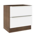 Ver imagem 1 de Balcão Madesa Lux 80 cm 2 Gavetas (Sem Tampo) Rustic/Branco Veludo Cor:Rustic/Branco Veludo