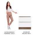 Ver imagem 4 de Balcão Madesa Lux 80 cm 2 Gavetas (Sem Tampo) Rustic/Branco Veludo Cor:Rustic/Branco Veludo