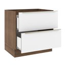 Ver imagem 3 de Balcão Madesa Lux 80 cm 2 Gavetas (Sem Tampo) Rustic/Branco Veludo Cor:Rustic/Branco Veludo