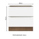Ver imagem 2 de Balcão Madesa Lux 80 cm 2 Gavetas (Sem Tampo) Rustic/Branco Veludo Cor:Rustic/Branco Veludo