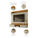 Ver imagem 6 de Painel para TV até 65 Polegadas 182cmx156cm Aura Bege Cumaru/Opala