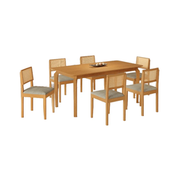 Mesa Alegra 6 Cadeiras Jade 1,80 Linho Cinza Jcm - Cinamomo - 2