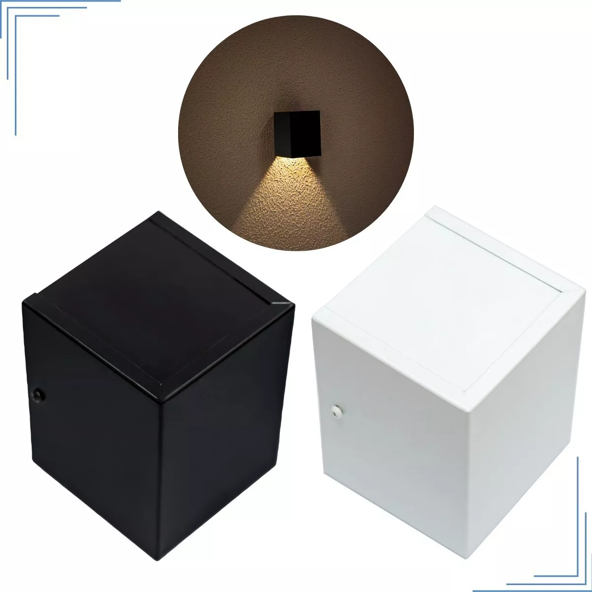 Arandela 1 Foco Externa Led Parede Muro Bivolt- Branca