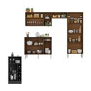 Ver imagem 4 de Armário de Cozinha com Mesa Gourmet Pequim Multimóveis Mp2205 Carvalho Avelã/preto
