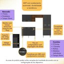 Ver imagem 2 de Armário de Cozinha com Mesa Gourmet Pequim Multimóveis Mp2205 Carvalho Avelã/preto
