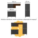 Ver imagem 5 de Armário de Cozinha com Mesa Gourmet Pequim Multimóveis Mp2205 Carvalho Avelã/preto