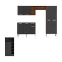 Ver imagem 6 de Armário de Cozinha com Mesa Gourmet Pequim Multimóveis Mp2205 Carvalho Avelã/preto