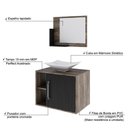 Ver imagem 4 de Conjunto Balcão C-cuba L38 e Espelheira Soft 600 Carvalho Dark C-branco Chess Carvalho Dark C-preto