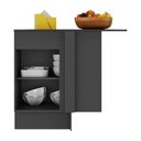 Ver imagem 3 de Balcão Cozinha De Canto 1 Porta Mp2120.898 Preto/branco