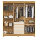 Ver imagem 3 de Cômoda Flora e Guarda Roupa Casal Ópera Cinamon Touch Off White – Demóbile