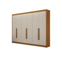 Ver imagem 1 de Guarda Roupa Diamante Gold 6 Portas 6 Gavetas S/epelho Leifer Cinamomo/off White