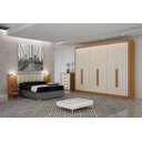 Ver imagem 4 de Guarda Roupa Diamante Gold 6 Portas 6 Gavetas S/epelho Leifer Cinamomo/off White