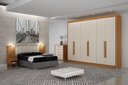 Ver imagem 4 de Guarda Roupa Diamante Gold 6 Portas 6 Gavetas S/epelho Leifer Cinamomo/off White