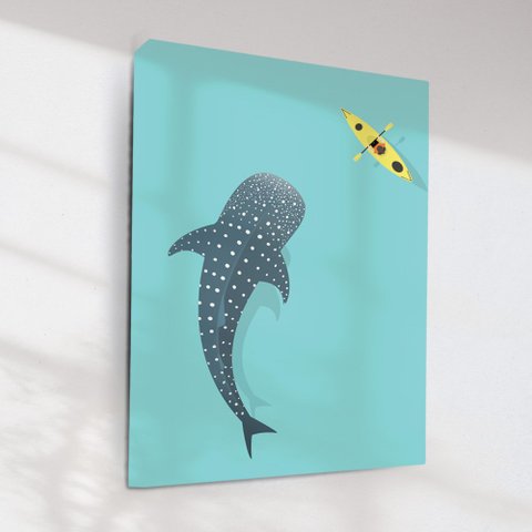 Quadro Decorativo Baleia e Barco