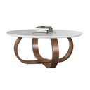 Ver imagem 1 de Mesa De Centro Bella Com Pé Trançado E Tampo De Vidro 60cm - Branco