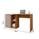 Ver imagem 3 de Escrivaninha Mesa Computador 140cm Tamires Bege Amarelado/cinza C01 - D’Rossi