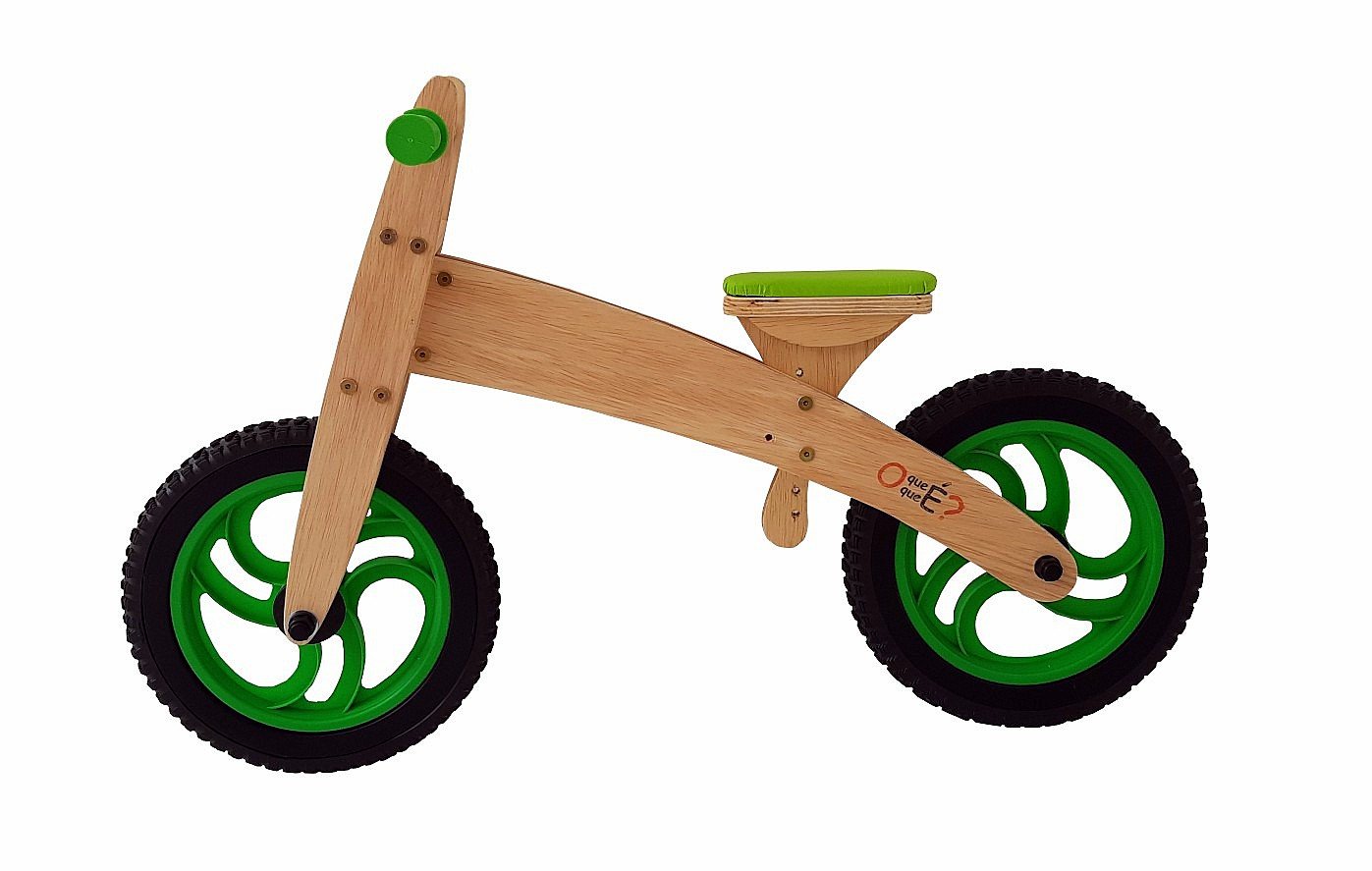 Bicicleta Infantil de Madeira - Verde - Oque É Oque É?