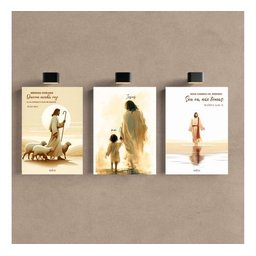 Kit 3 Quadro Cristão Gospel Jesus Evangélica Mdf Tratado 28x20cm - 1