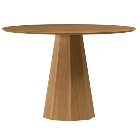 Mesa de Jantar 4 Lugares Redonda 117cm Base Cone Tampo MDF Erimon N01 Ypê - Lyam Decor