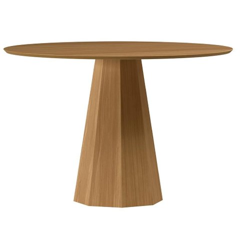 Mesa de Jantar 4 Lugares Redonda 117cm Base Cone Tampo MDF Erimon N01 Ypê - Lyam Decor