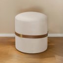Ver imagem 1 de Banqueta Puff Berlim Aveludado Minimalista em Alto Padrão