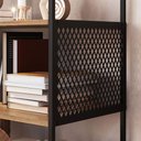 Ver imagem 3 de Rack e Estante para Sala Kit Sala 2 Portas 2 Prateleiras Metal e MDP Mel com Preto