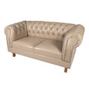 Ver imagem 2 de Namoradeira Chesterfield Duque Corano Bege/ Sala de Estar, Escritório, Salão, Decoração, Consultório