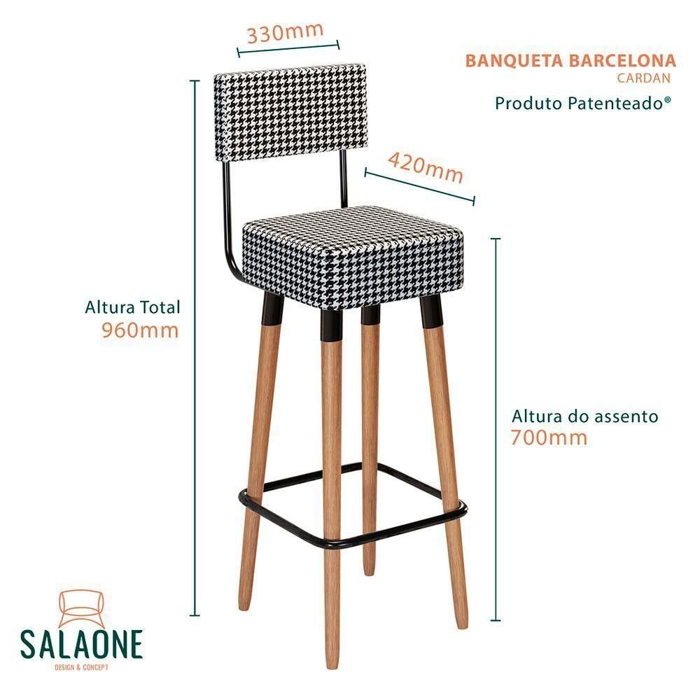 Kit 2 Banquetas Barcelona Cor Cardan - Speciale Home Cardan | MadeiraMadeira