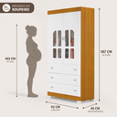 Ver imagem 5 de Guarda Roupa Katatau para Quarto de Bebê 100% MDF 2 Portas Branco/Fosco/Savana
