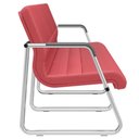 Ver imagem 2 de Cadeira Longarina 3 Lugares Recepção com Braço Pés Cromado Lev P03 Vinil Vermelho - Lyam Decor