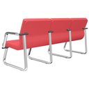 Ver imagem 5 de Cadeira Longarina 3 Lugares Recepção com Braço Pés Cromado Lev P03 Vinil Vermelho - Lyam Decor