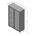 Ver imagem 3 de Estante Cristaleira Alta 2 Portas de Vidro 3 Prateleiras