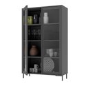 Ver imagem 4 de Estante Cristaleira Alta 2 Portas de Vidro 3 Prateleiras