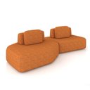 Ver imagem 1 de Sofá 2 Lugares Orgânico com Chaise e 1 Módulo Central Berlim Bouclê K01 - D'Rossi