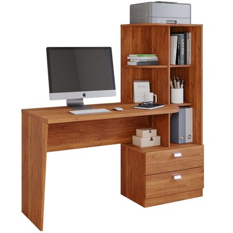 Escrivaninha Mesa Computador 138x54cm Gavetas Elisa Cinamomo