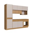 Ver imagem 3 de Cozinha Modulada 6 Peças 2 Gavetas Ripadas 260cm com Rodapé Tampo e Balcão Forno 100% BP Organic Mar