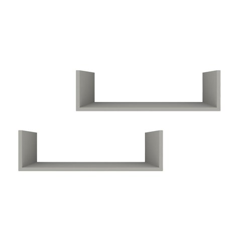 Kit 2 Prateleiras U Decorativas Multiuso em Mdf Plancasa:off White