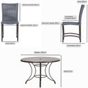 Ver imagem 2 de 4 Cadeiras Cannes Corda Náutica e Mesa com Tampo Ripado 1,00m em Alumínio com Pintura Eletrostática