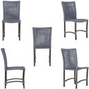 Ver imagem 5 de 4 Cadeiras Cannes Corda Náutica e Mesa com Tampo Ripado 1,00m em Alumínio com Pintura Eletrostática