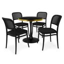 Ver imagem 1 de Conjunto Mesa de Jantar Redonda Majestic 70cm Preta com 4 Cadeiras Roma - All Black