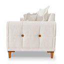 Ver imagem 4 de Sofá Living 2 Lugares 1,60m Livia Bouclê Pés de Madeira - Pallazio Cor Off White