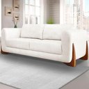 Ver mais imagens de Sofa Jolie 3 Lugares 200cm Pes Boomerang Linho Boucle 3300 Ezz 3300