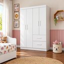 Ver imagem 2 de Roupeiro para Quarto Infantil Gael 4 Portas 2 Gavetas Mobilihouse