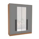Ver imagem 2 de Guarda-roupa Casal Valência 4 Portas 4 Gavetas com Espelho Freijó/cinza - Politorno