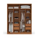 Ver imagem 3 de Guarda-roupa Casal Valência 4 Portas 4 Gavetas com Espelho Freijó/cinza - Politorno