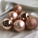 Ver imagem 2 de Kit 15 Bolas Natal Mista Glitter, Fosca e Brilho Champanhe 3cm - Master Christmas