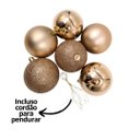 Ver imagem 6 de Kit 15 Bolas Natal Mista Glitter, Fosca e Brilho Champanhe 3cm - Master Christmas