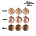 Ver imagem 3 de Kit 15 Bolas Natal Mista Glitter, Fosca e Brilho Champanhe 3cm - Master Christmas